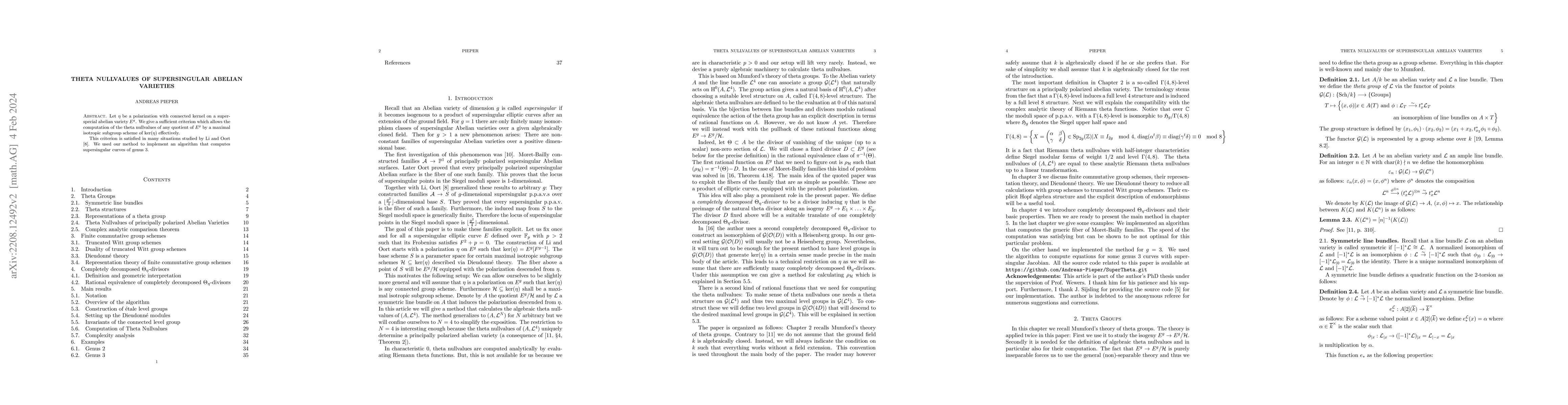 Thumbnail for Theta Nullvalues of Supersingular Abelian varieties