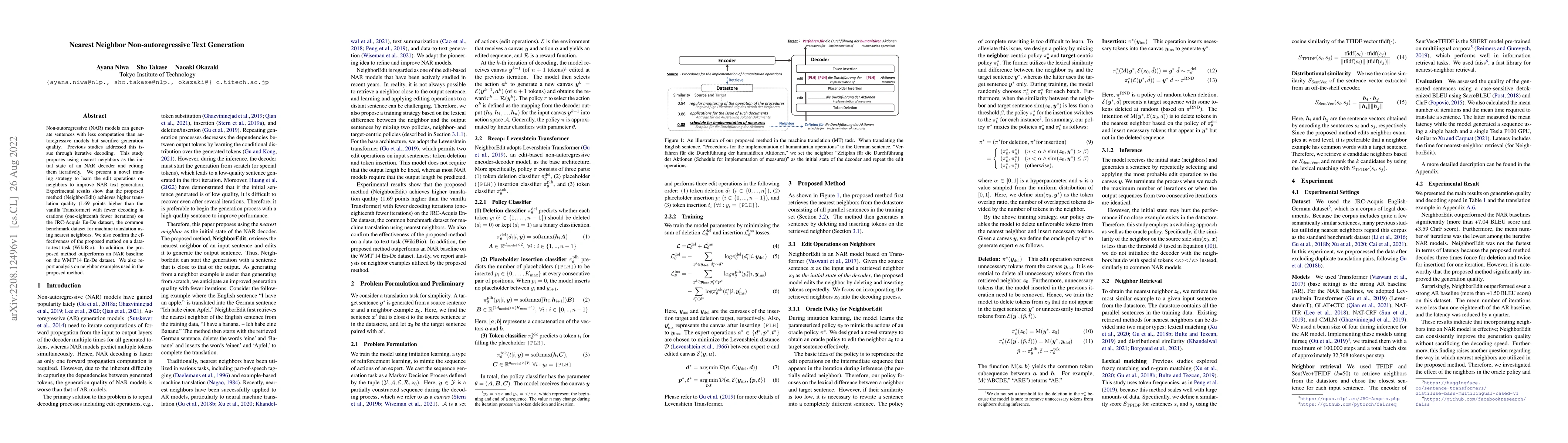 Thumbnail for Nearest Neighbor Non-autoregressive Text Generation