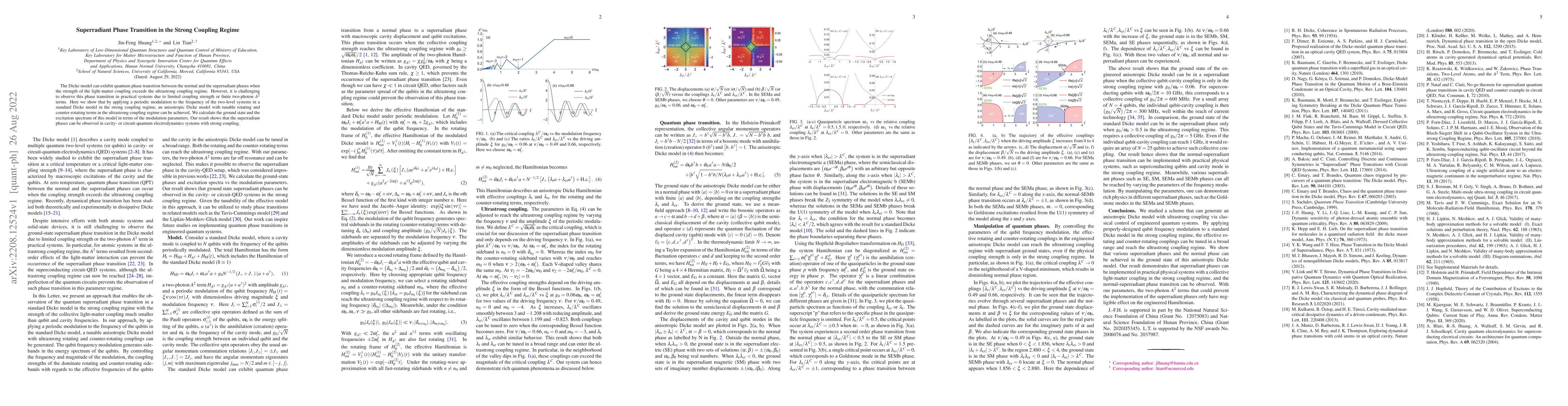 Thumbnail for Superradiant Phase Transition in the Strong Coupling Regime