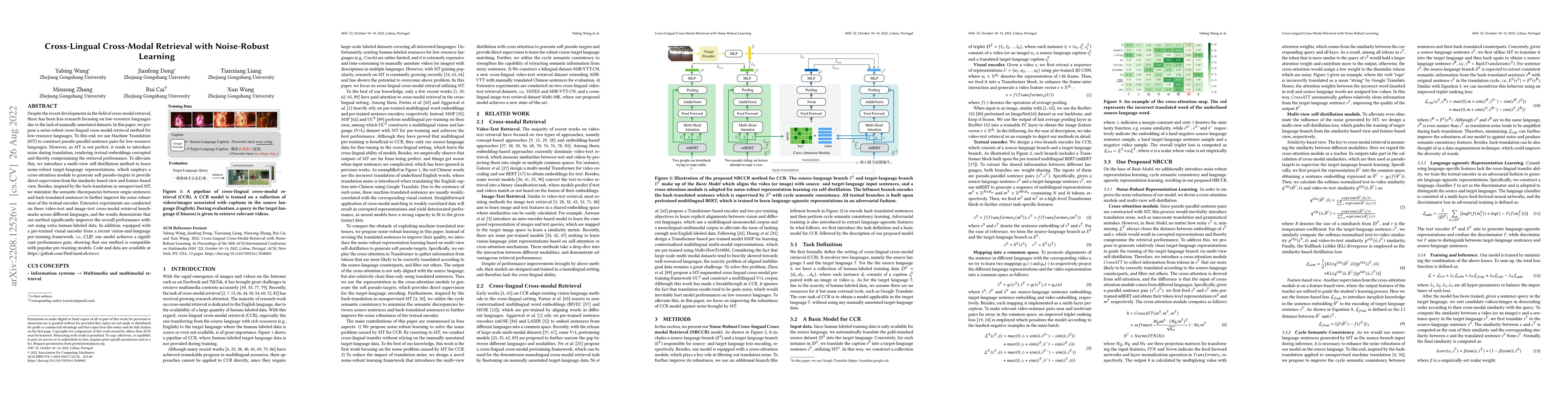 Thumbnail for Cross-Lingual Cross-Modal Retrieval with Noise-Robust Learning
