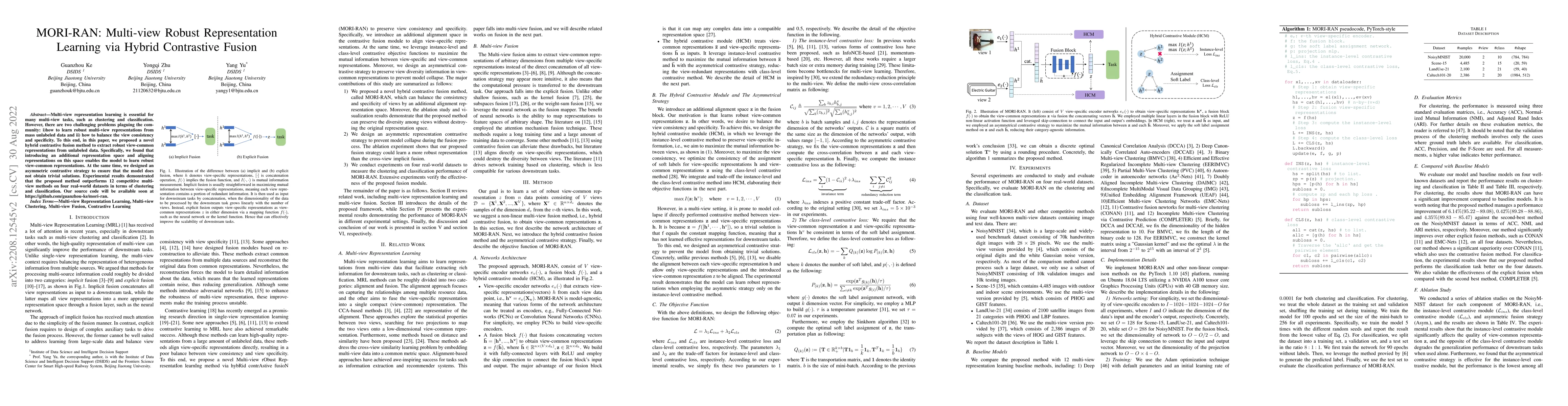 Thumbnail for MORI-RAN: Multi-view Robust Representation Learning via Hybrid
  Contrastive Fusion