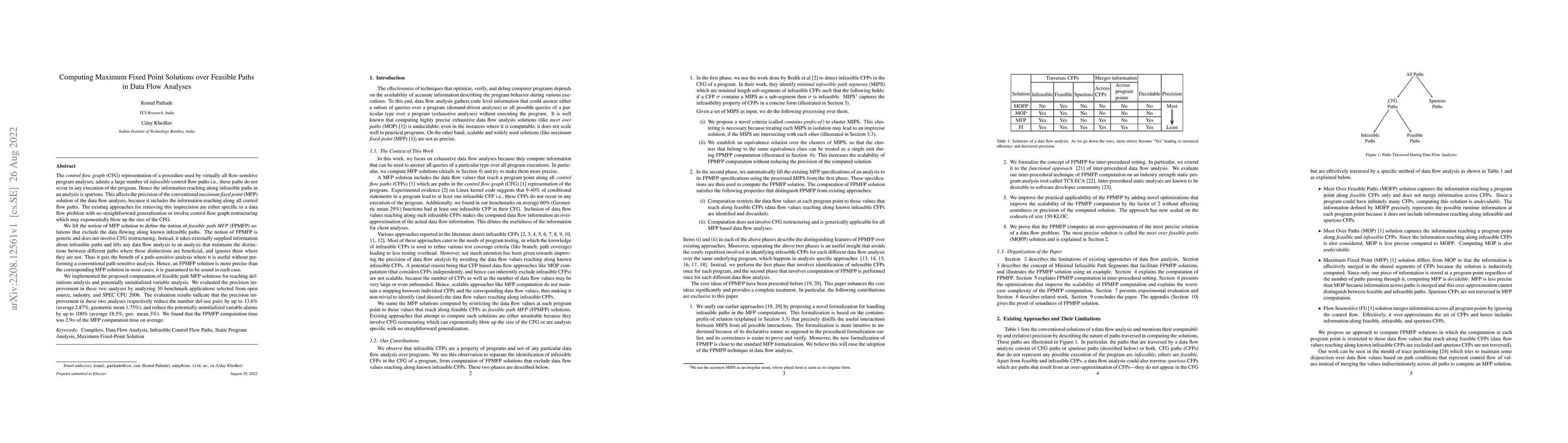 Thumbnail for Computing Maximum Fixed Point Solutions over Feasible Paths in Data Flow
  Analyses