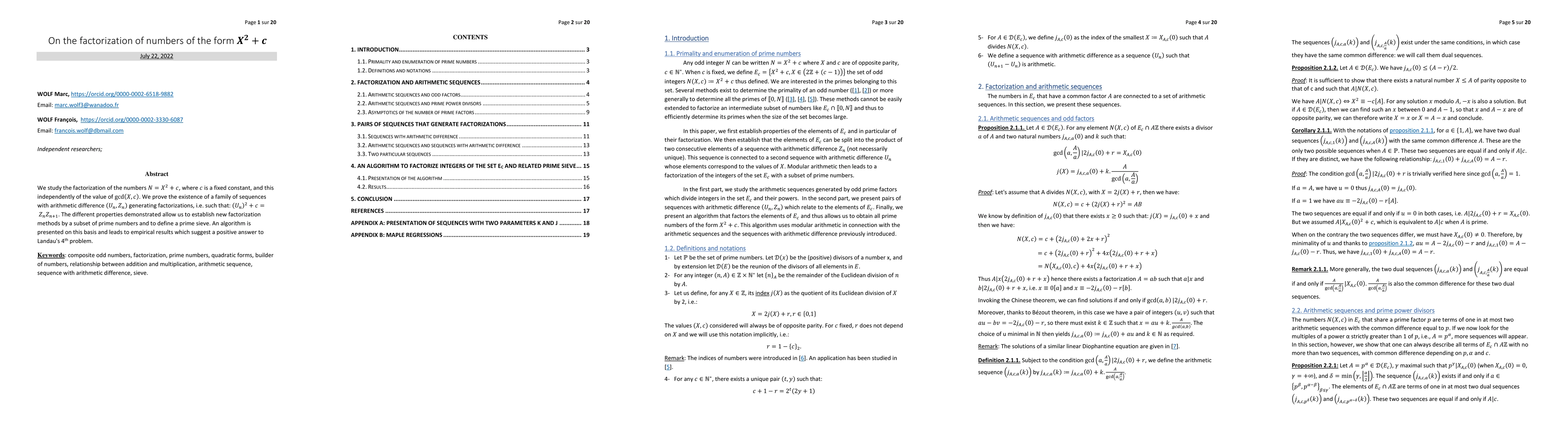 Thumbnail for On the factorization of numbers of the form $X^2+c$