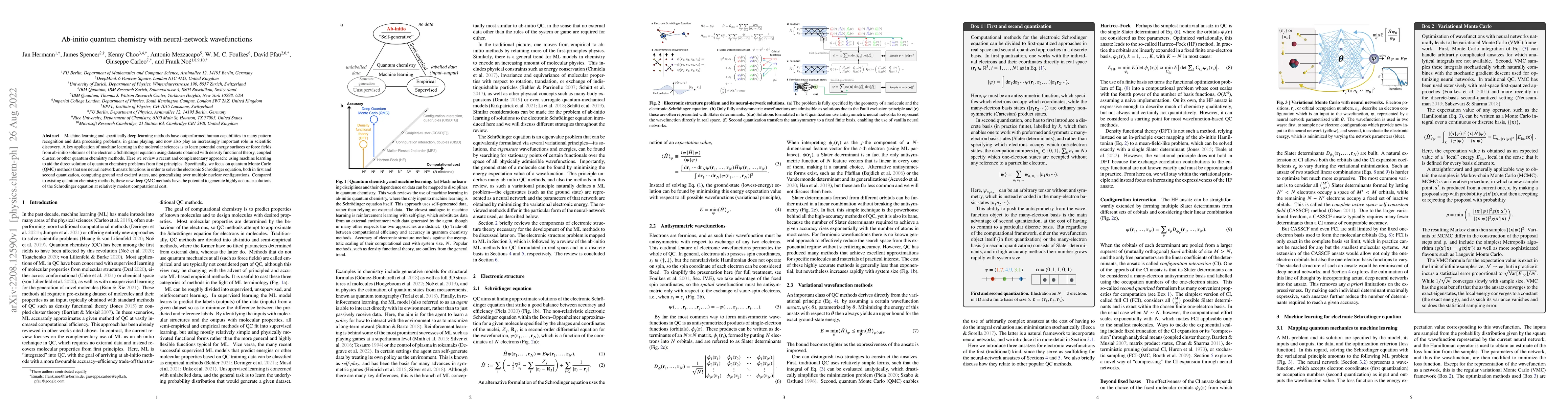 Thumbnail for Ab-initio quantum chemistry with neural-network wavefunctions