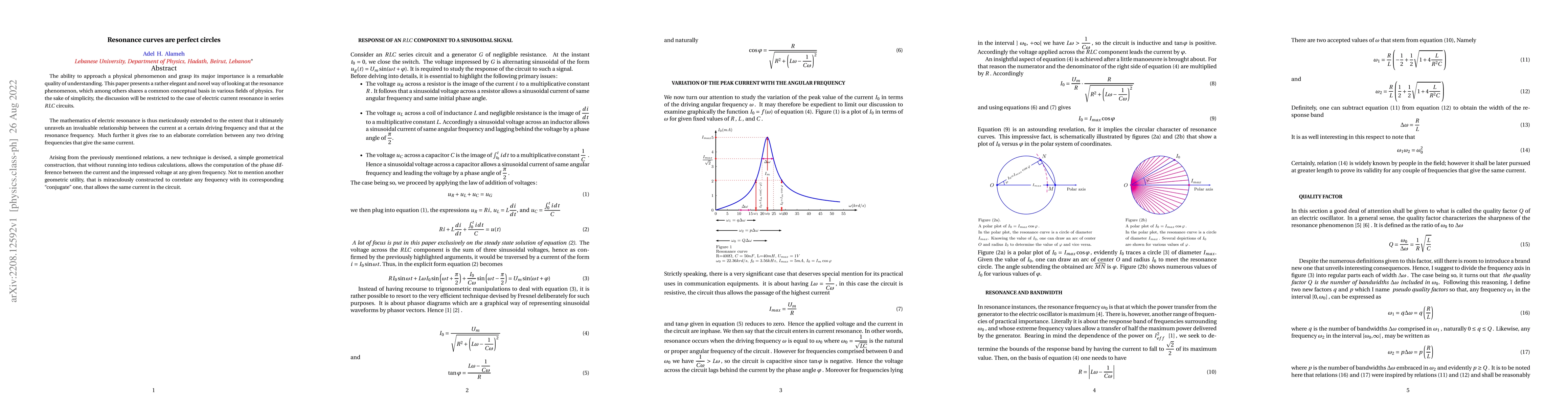 Thumbnail for Resonance curves are perfect circles