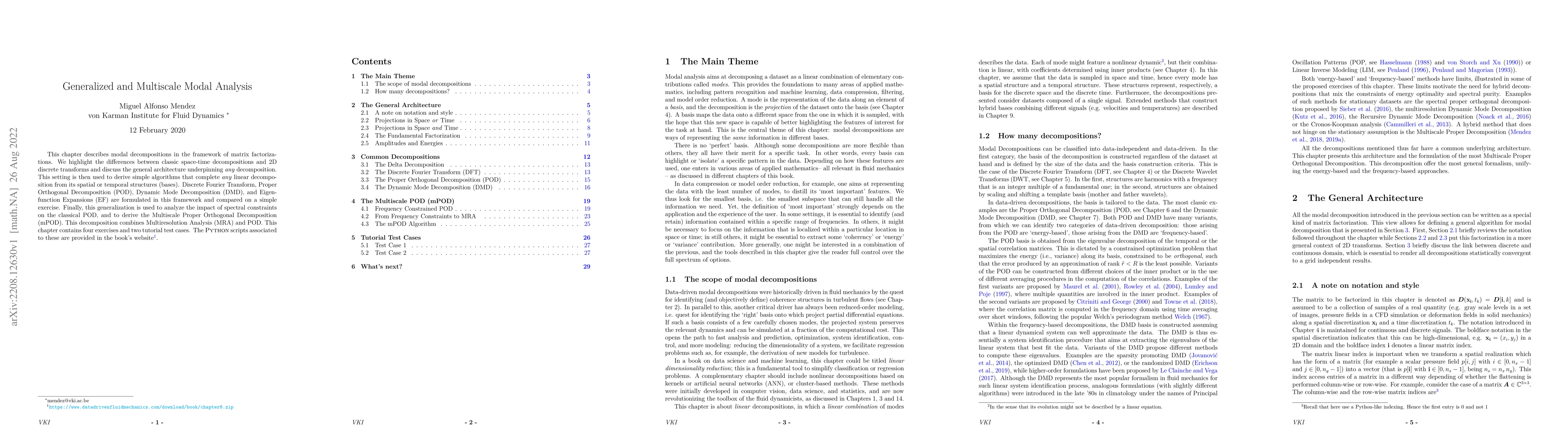 Thumbnail for Generalized and Multiscale Modal Analysis