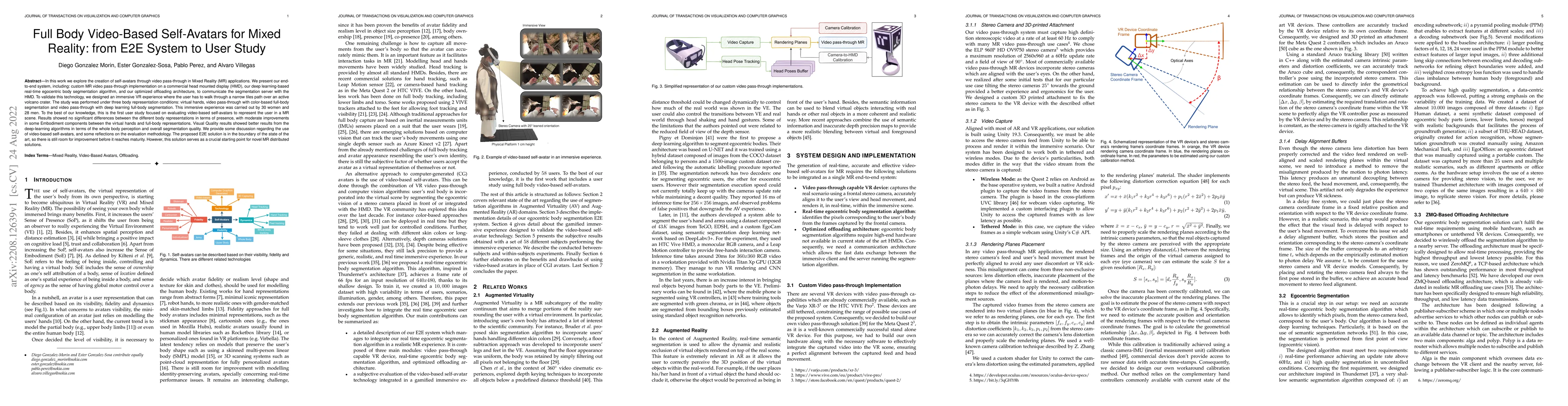 Thumbnail for Full Body Video-Based Self-Avatars for Mixed Reality: from E2E System to
  User Study