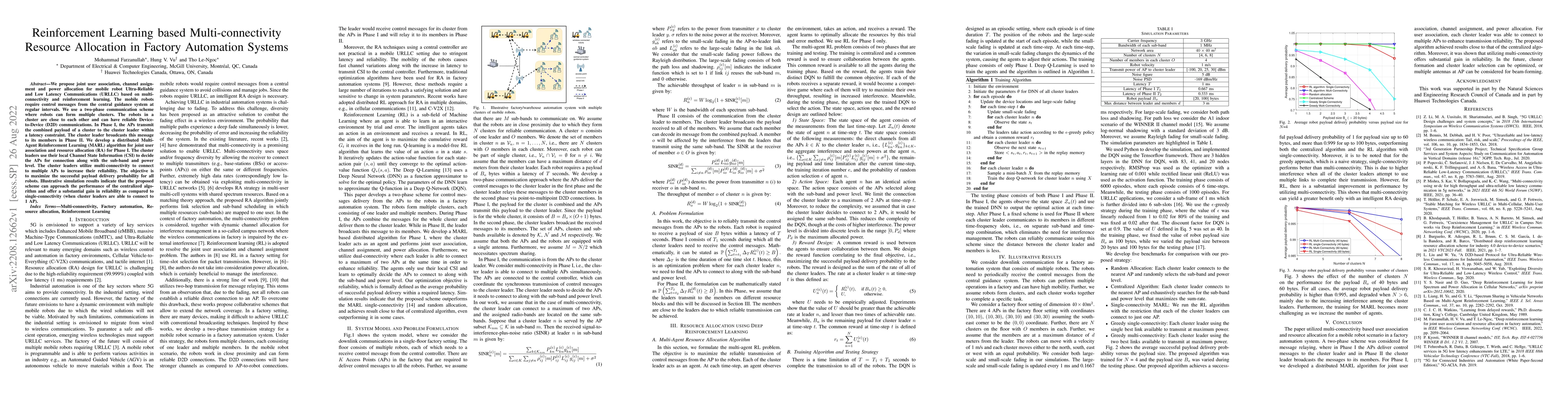 Thumbnail for Reinforcement Learning based Multi-connectivity Resource Allocation in
  Factory Automation Systems