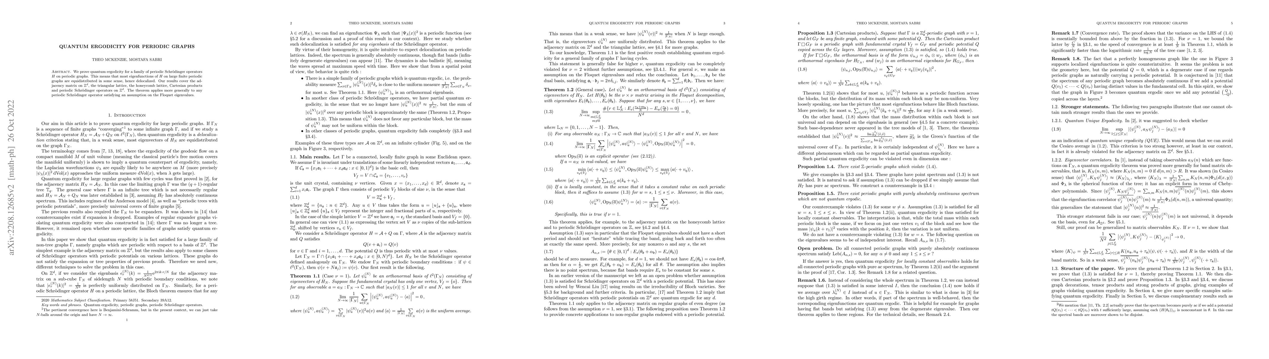 Thumbnail for Quantum ergodicity for periodic graphs