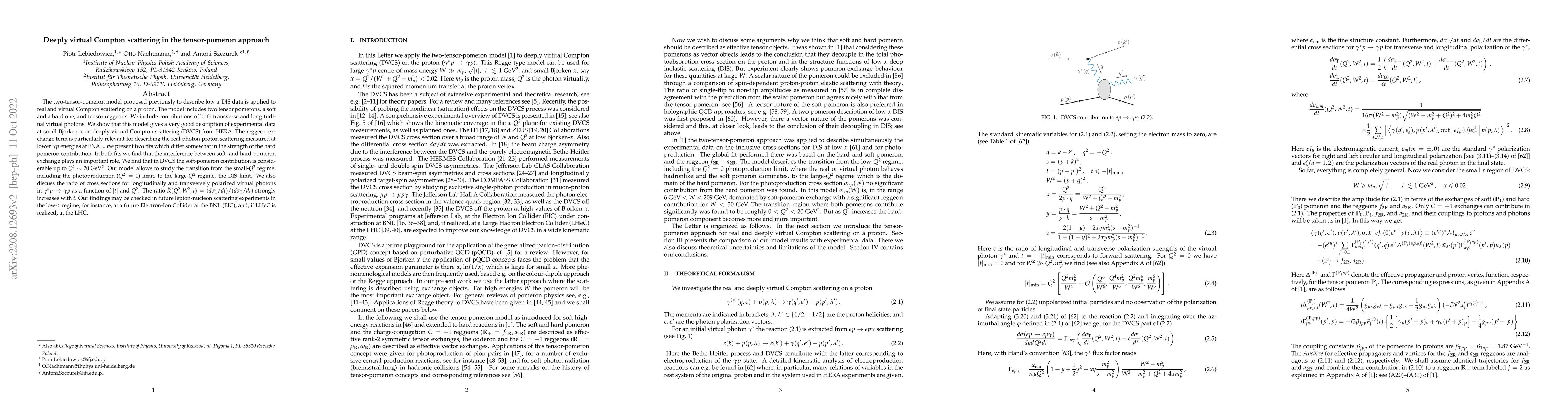 Thumbnail for Deeply virtual Compton scattering in the tensor-pomeron approach