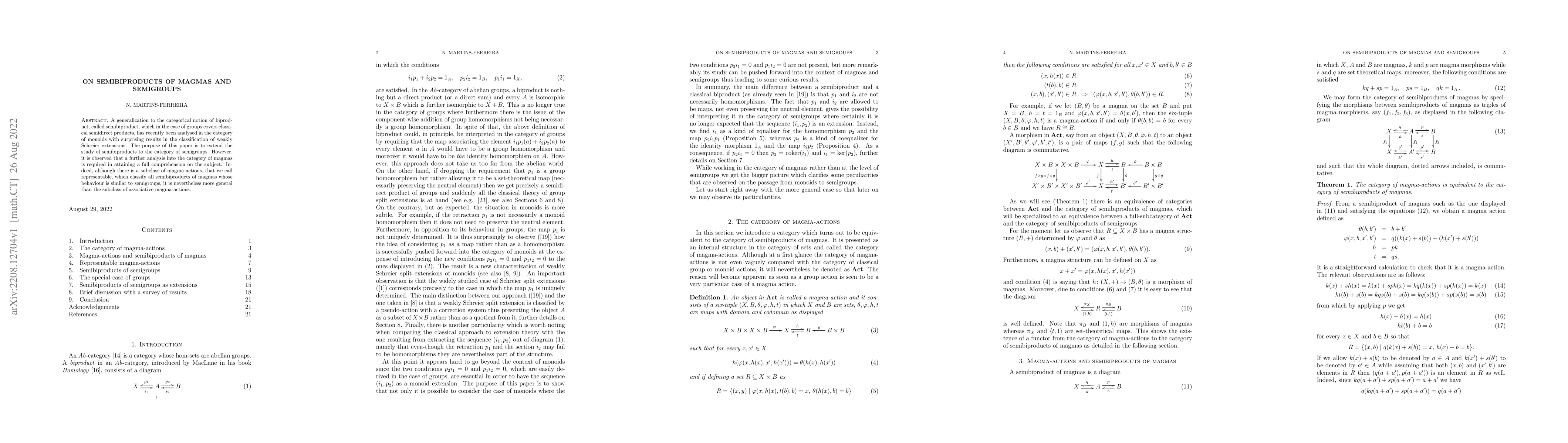 Thumbnail for On semibiproducts of magmas and semigroups