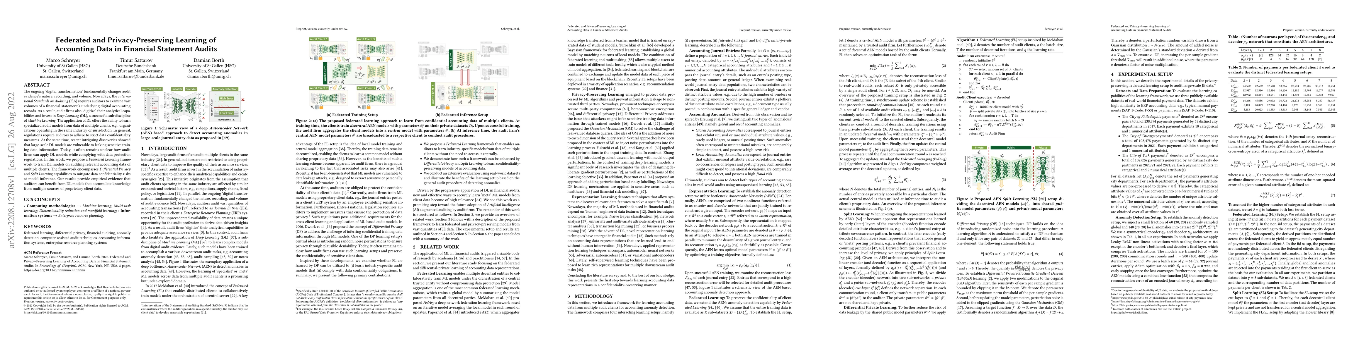 Thumbnail for Federated and Privacy-Preserving Learning of Accounting Data in
  Financial Statement Audits