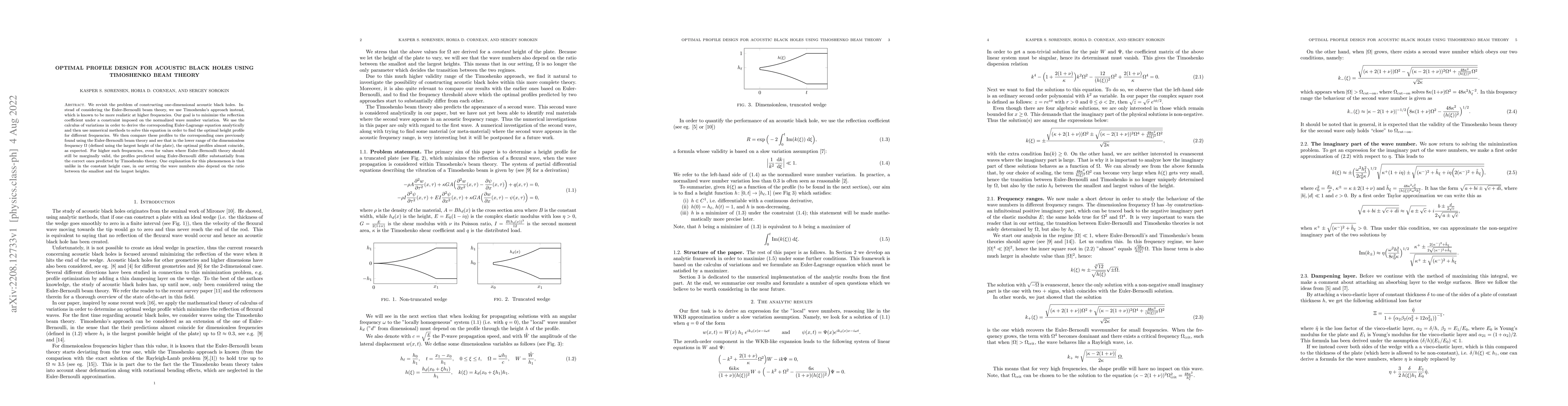 Thumbnail for Optimal Profile Design for Acoustic Black Holes using Timoshenko beam
  Theory