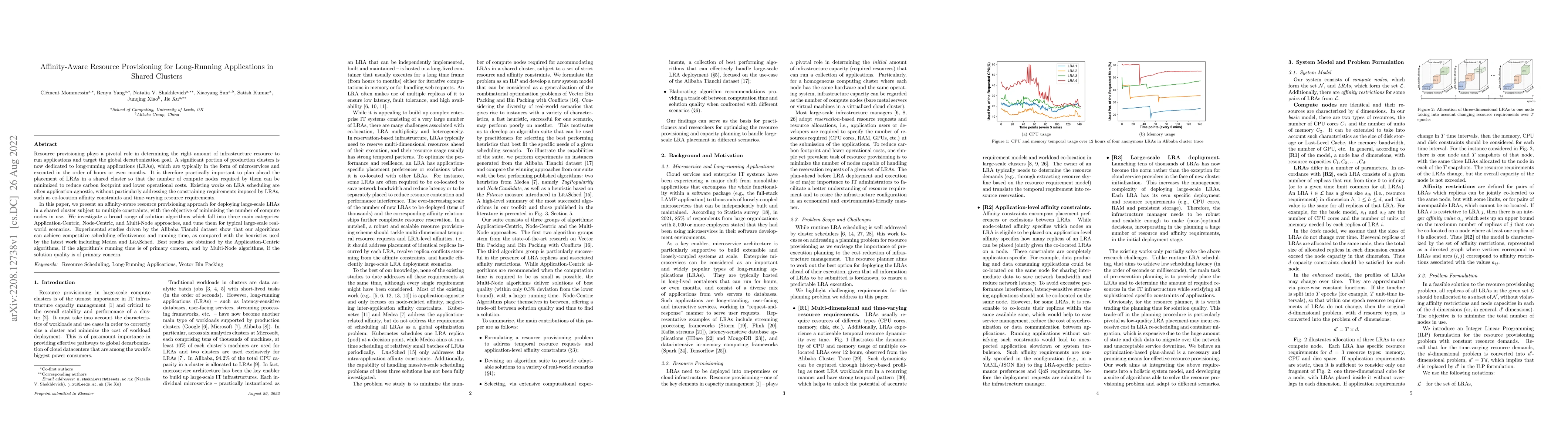 Thumbnail for Affinity-Aware Resource Provisioning for Long-Running Applications in
  Shared Clusters