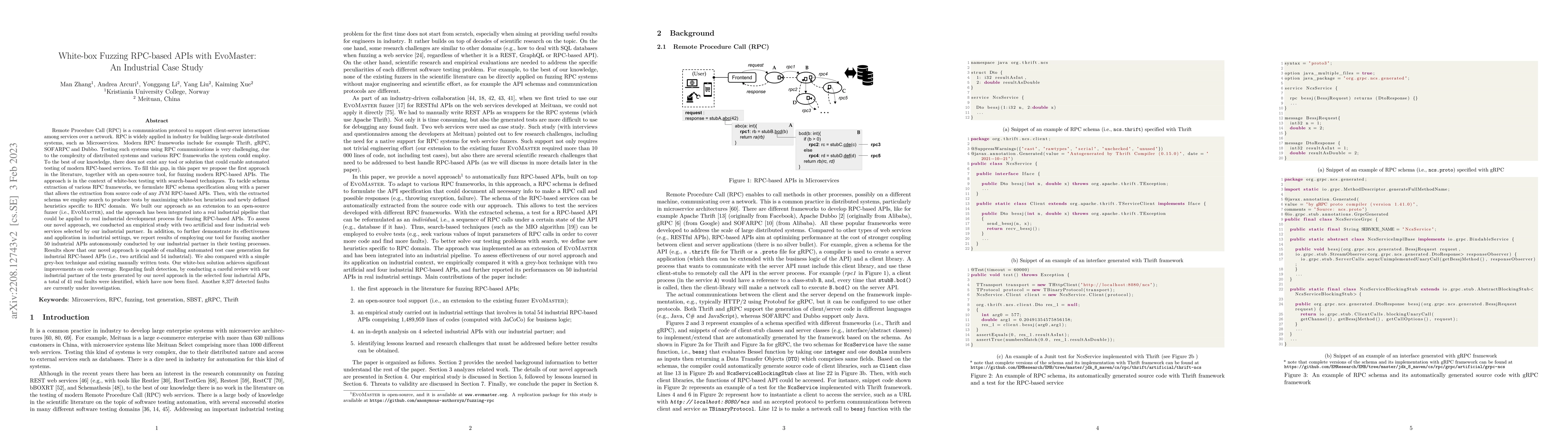 Thumbnail for White-box Fuzzing RPC-based APIs with EvoMaster: An Industrial Case
  Study