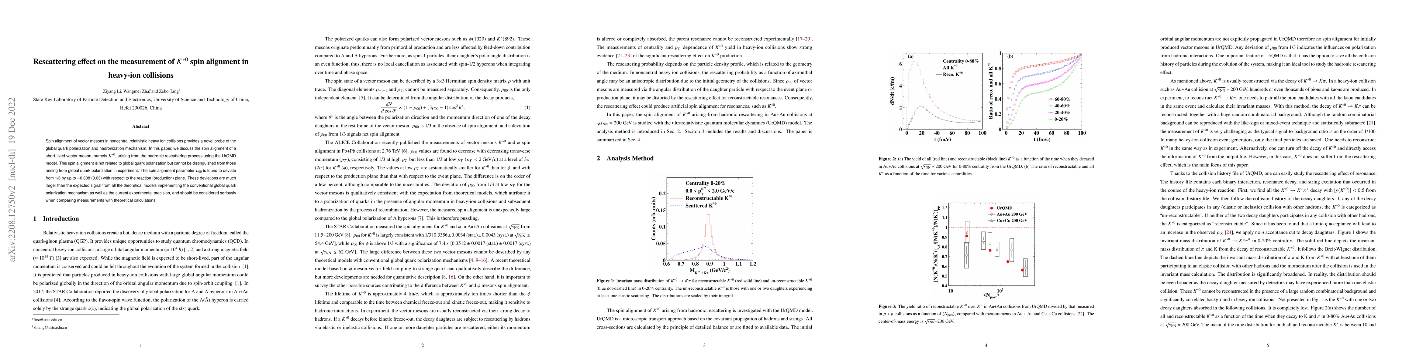 Thumbnail for Rescattering effect on the measurement of K* spin alignment in heavy-ion
  collisions