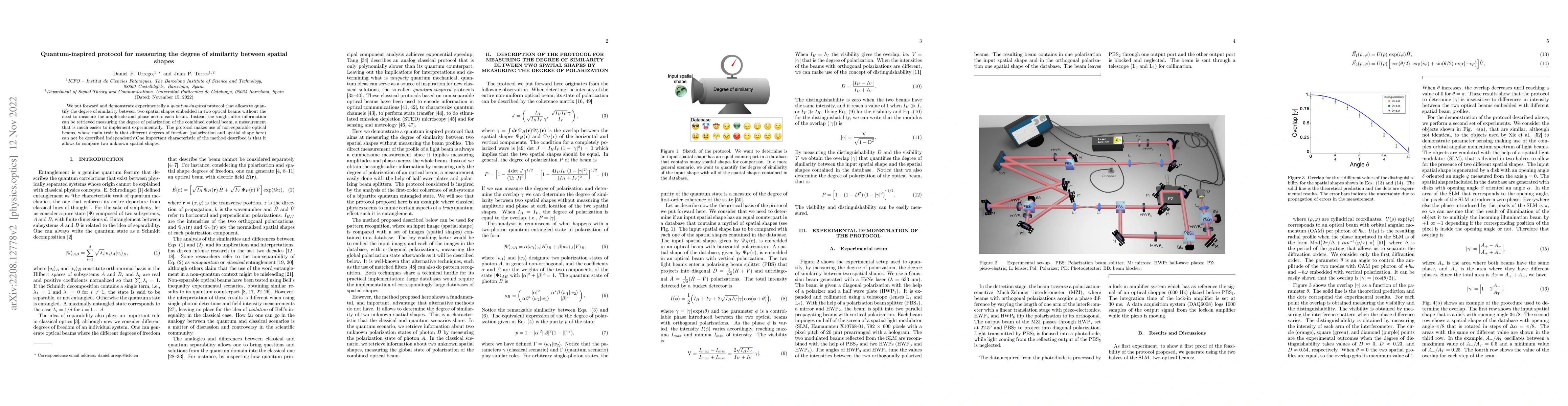 Thumbnail for Quantum-inspired protocol for measuring the degree of similarity between
  spatial shapes