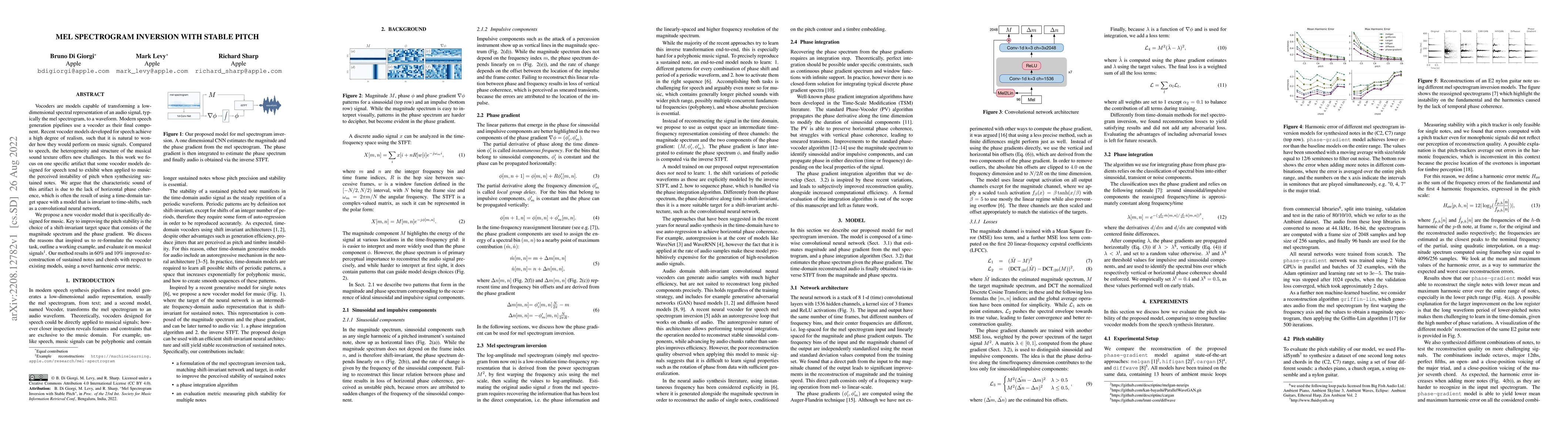 Thumbnail for Mel Spectrogram Inversion with Stable Pitch