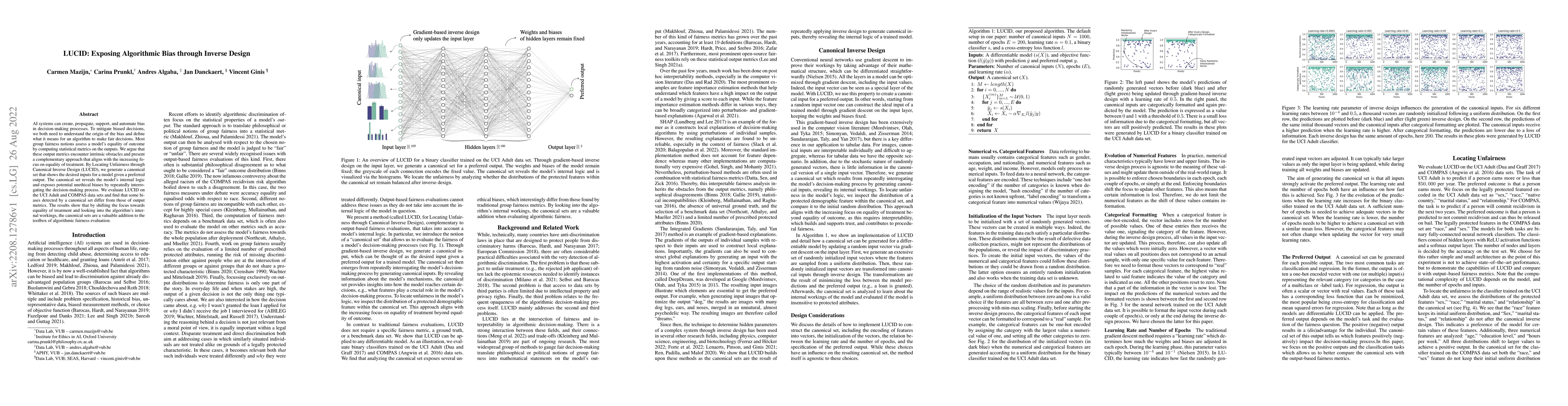 Thumbnail for LUCID: Exposing Algorithmic Bias through Inverse Design