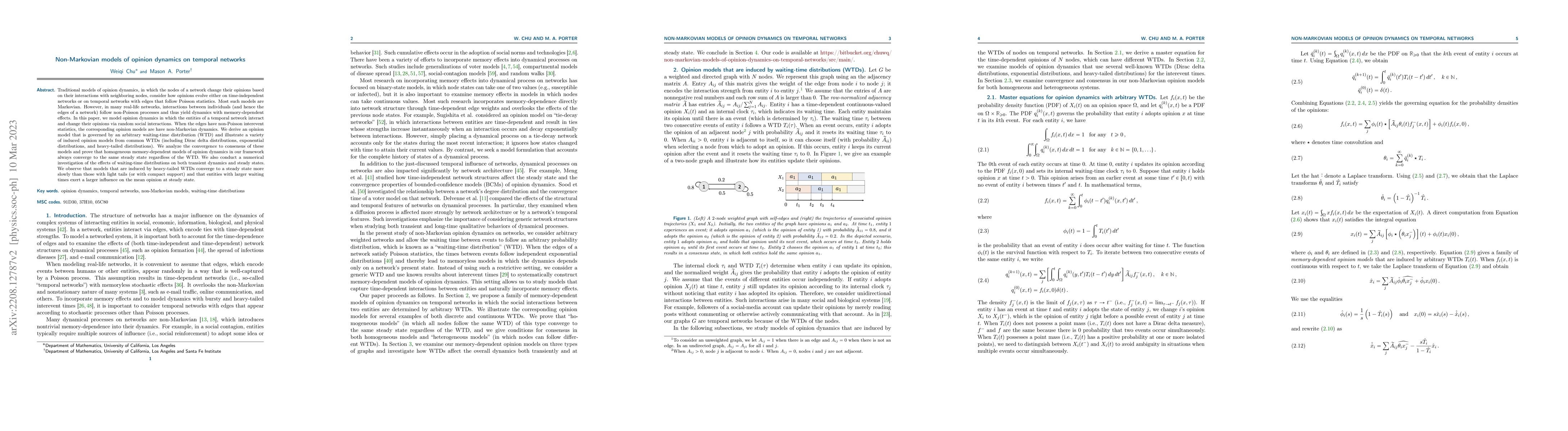 Thumbnail for Non-Markovian models of opinion dynamics on temporal networks