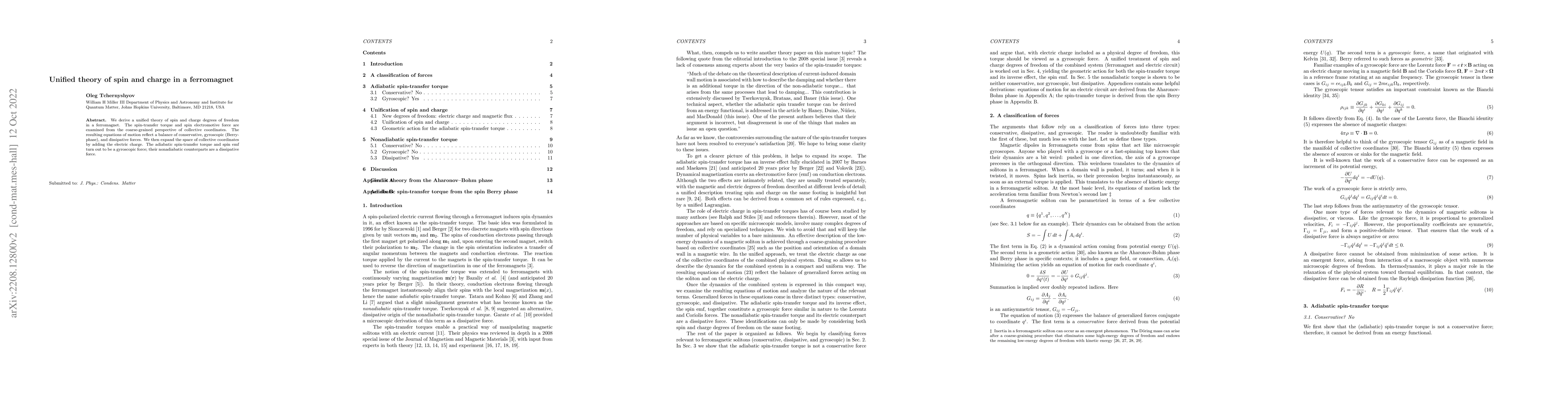 Thumbnail for Unified theory of spin and charge in a ferromagnet