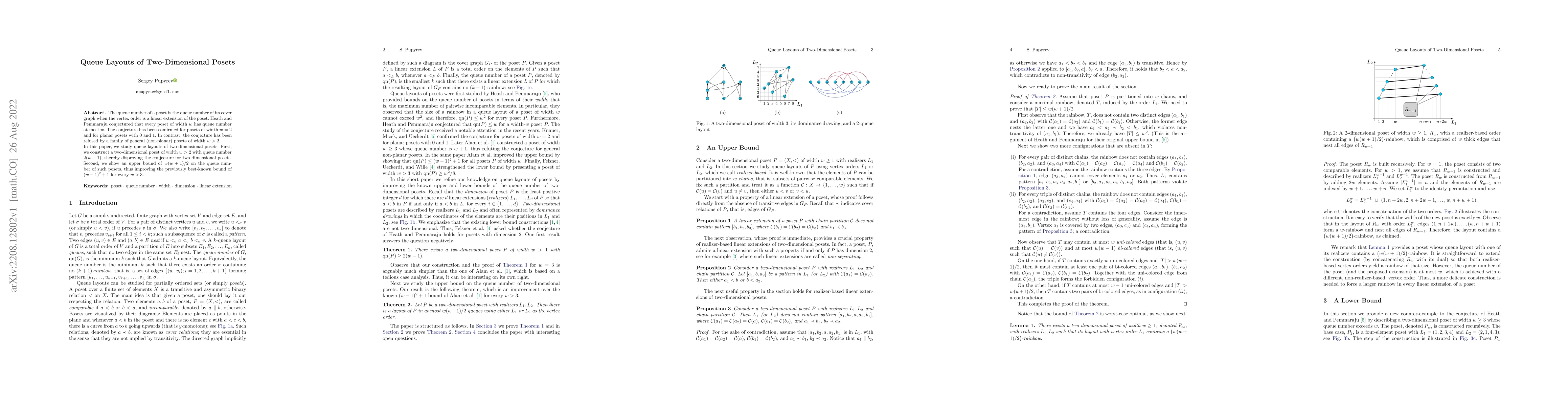 Thumbnail for Queue Layouts of Two-Dimensional Posets