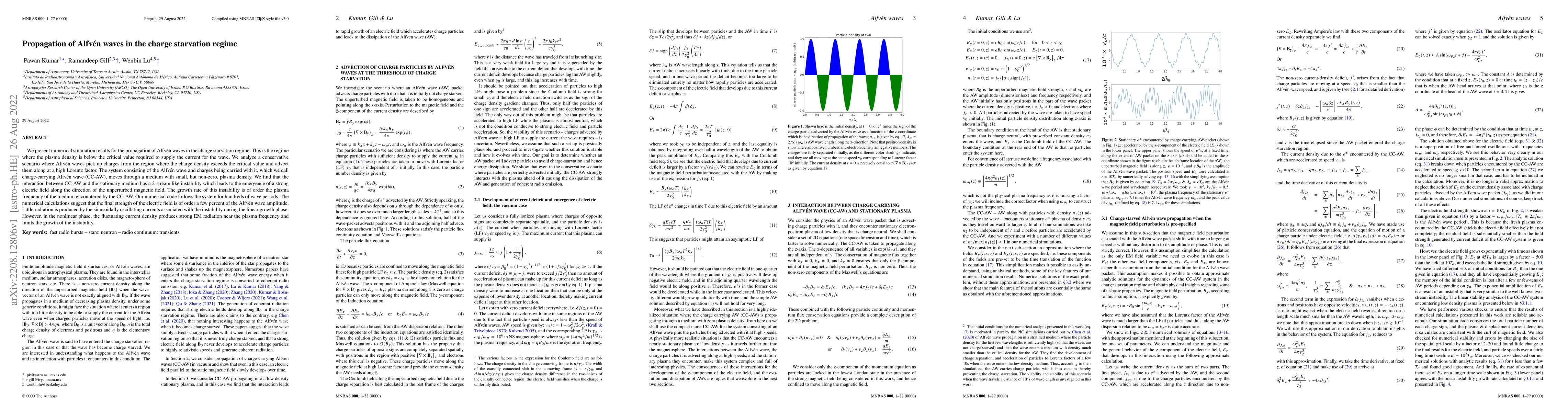 Thumbnail for Propagation of Alfv\'{e}n waves in the charge starvation regime