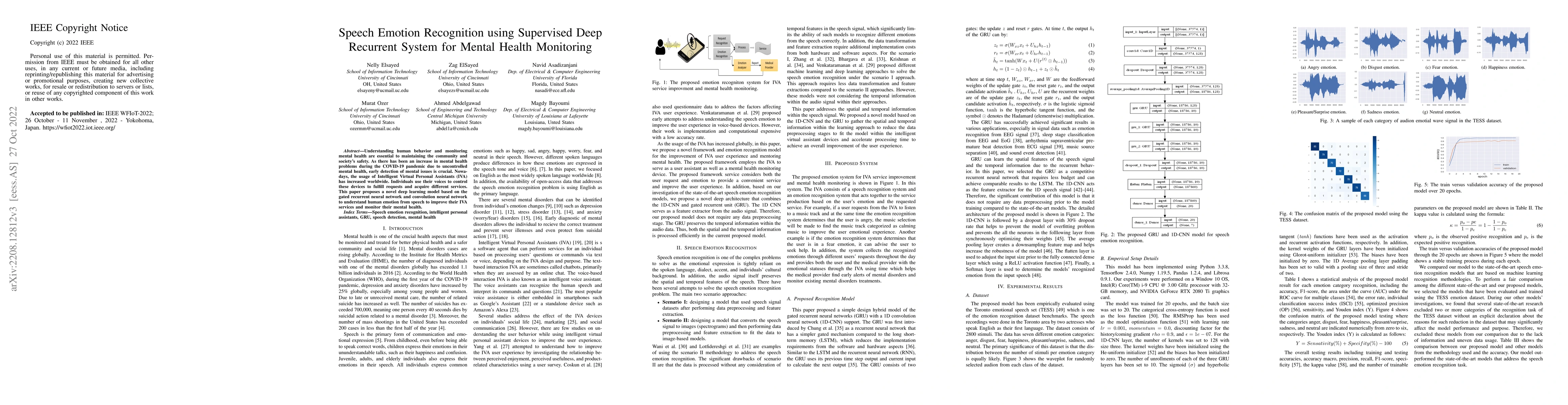Thumbnail for Speech Emotion Recognition using Supervised Deep Recurrent System for
  Mental Health Monitoring