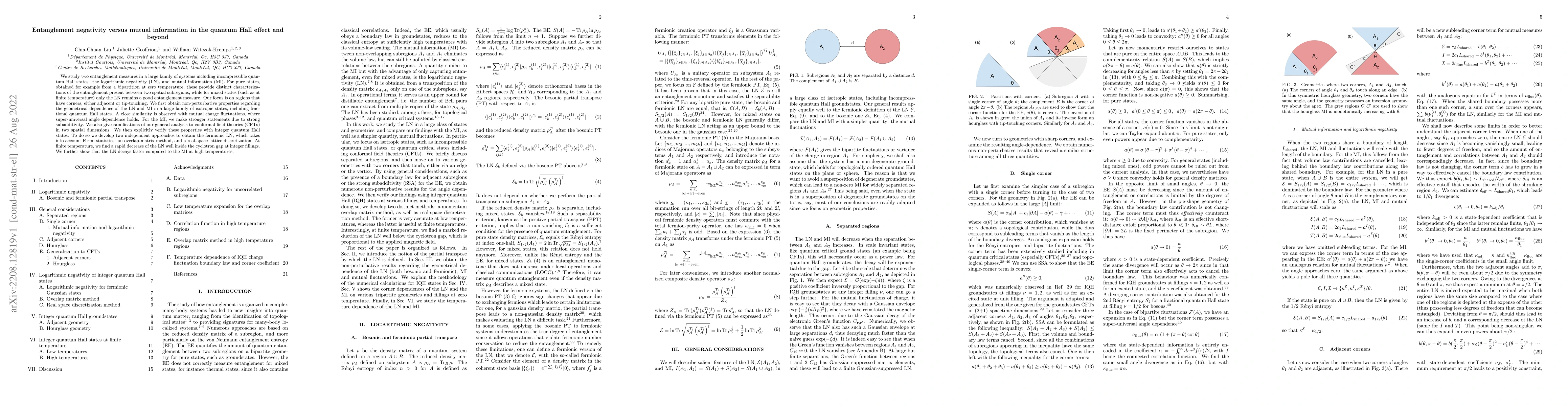 Thumbnail for Entanglement negativity versus mutual information in the quantum Hall
  effect and beyond