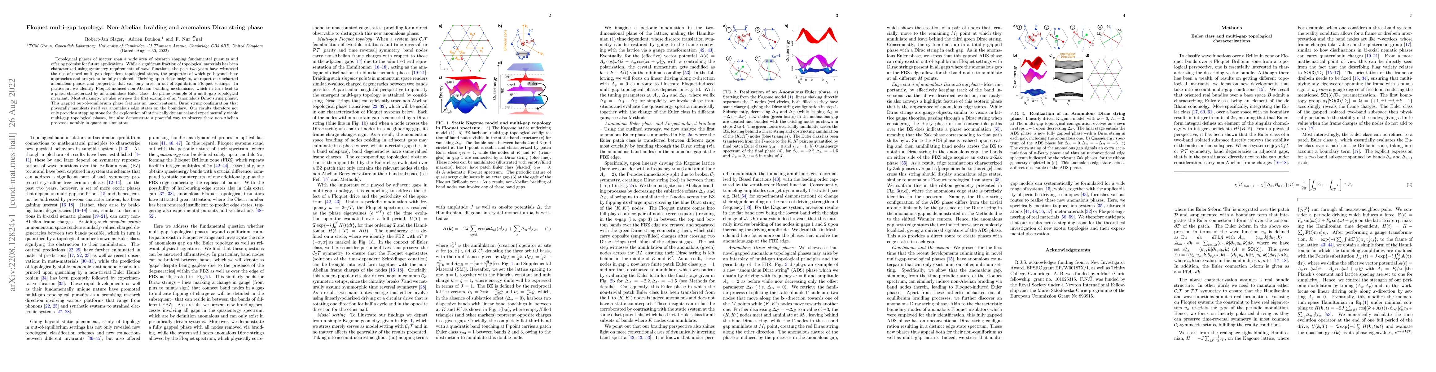 Thumbnail for Floquet multi-gap topology: Non-Abelian braiding and anomalous Dirac
  string phase