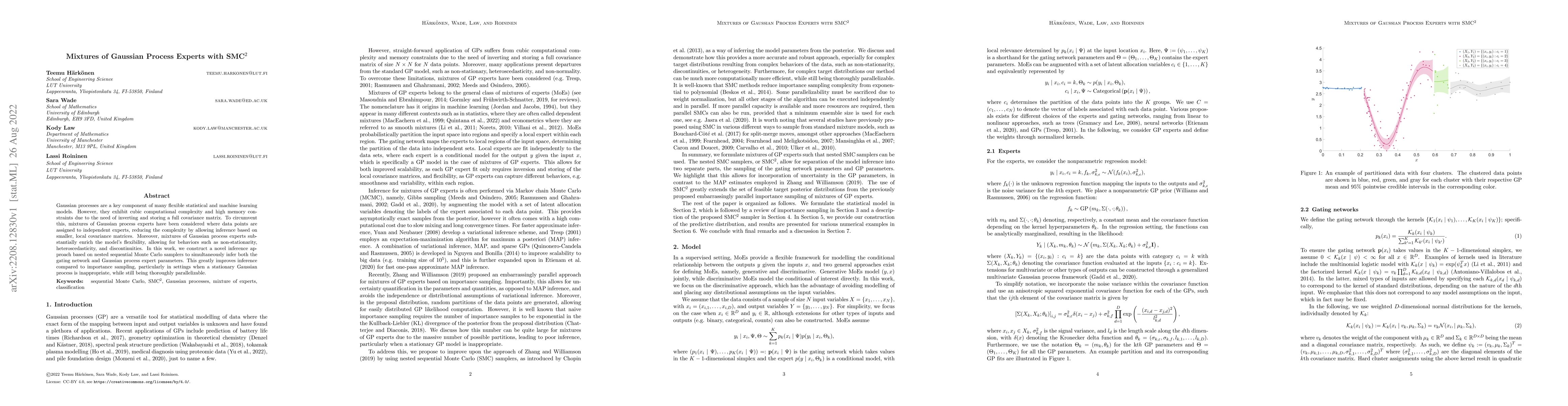 Thumbnail for Mixtures of Gaussian Process Experts with SMC$^2$