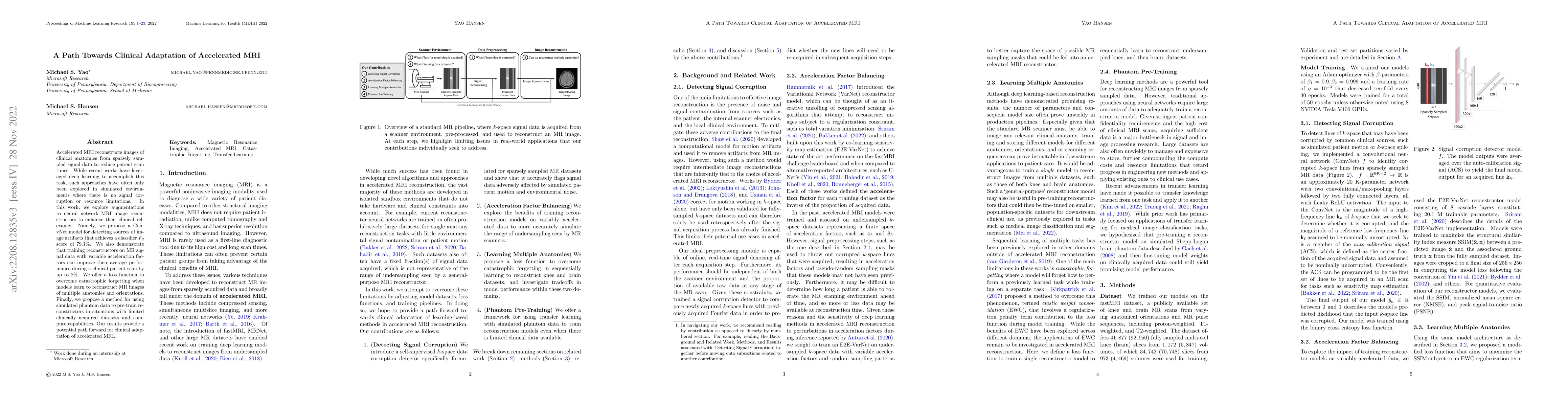 Thumbnail for A Path Towards Clinical Adaptation of Accelerated MRI