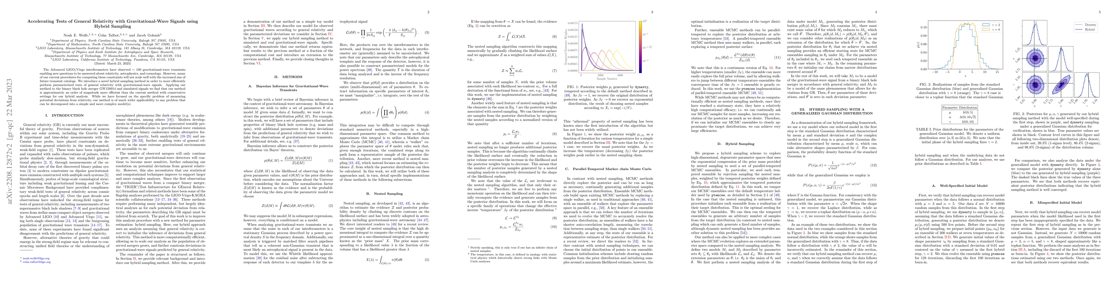 Thumbnail for Accelerating Tests of General Relativity with Gravitational-Wave Signals
  using Hybrid Sampling