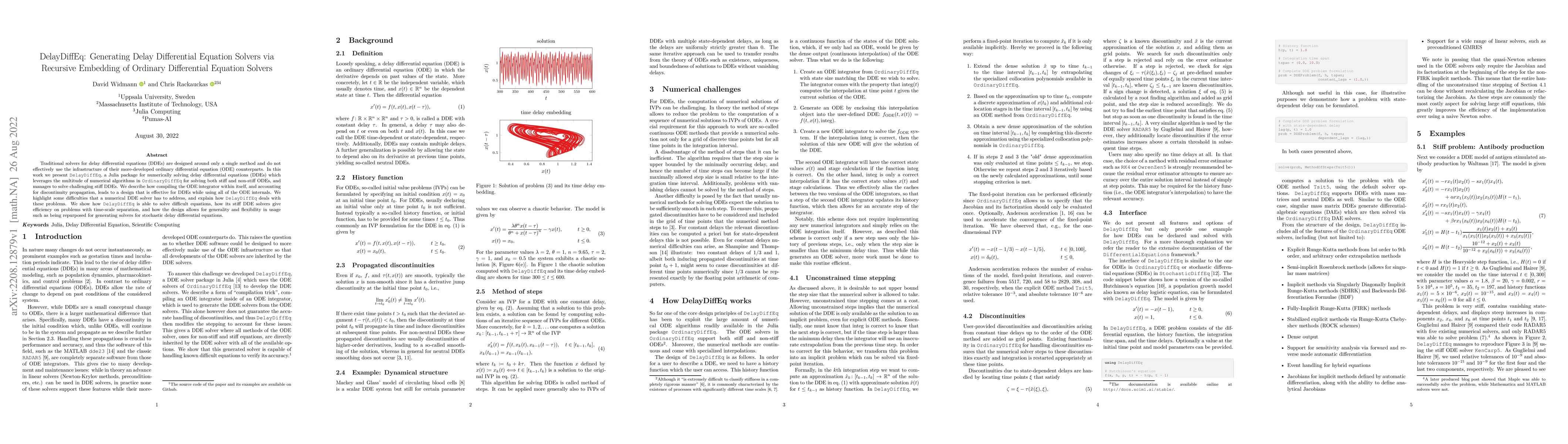 Thumbnail for DelayDiffEq: Generating Delay Differential Equation Solvers via
  Recursive Embedding of Ordinary Differential Equation Solvers