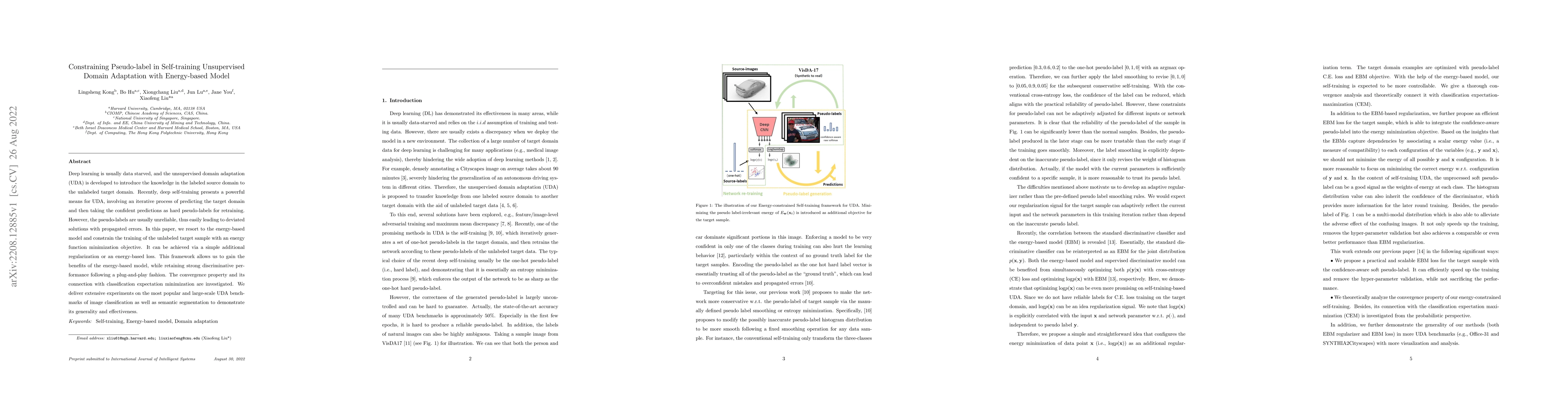 Thumbnail for Constraining Pseudo-label in Self-training Unsupervised Domain
  Adaptation with Energy-based Model
