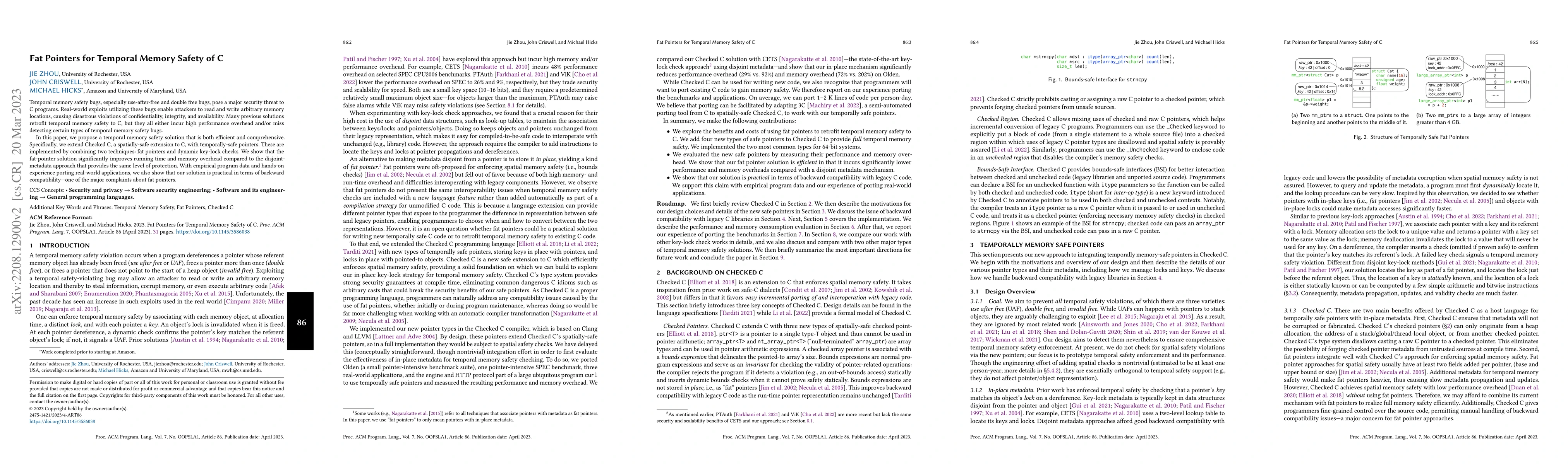 Thumbnail for Fat Pointers for Temporal Memory Safety of C