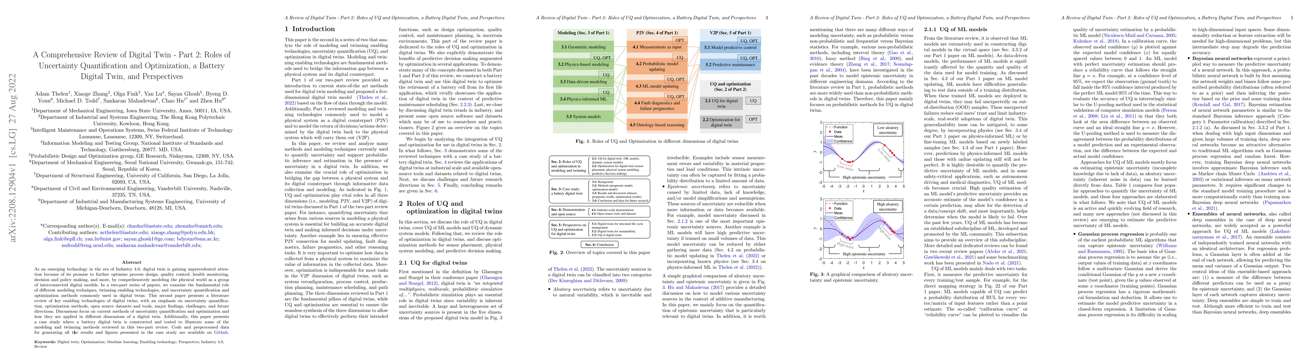 Thumbnail for A Comprehensive Review of Digital Twin -- Part 2: Roles of Uncertainty
  Quantification and Optimization, a Battery Digital Twin, and Perspectives