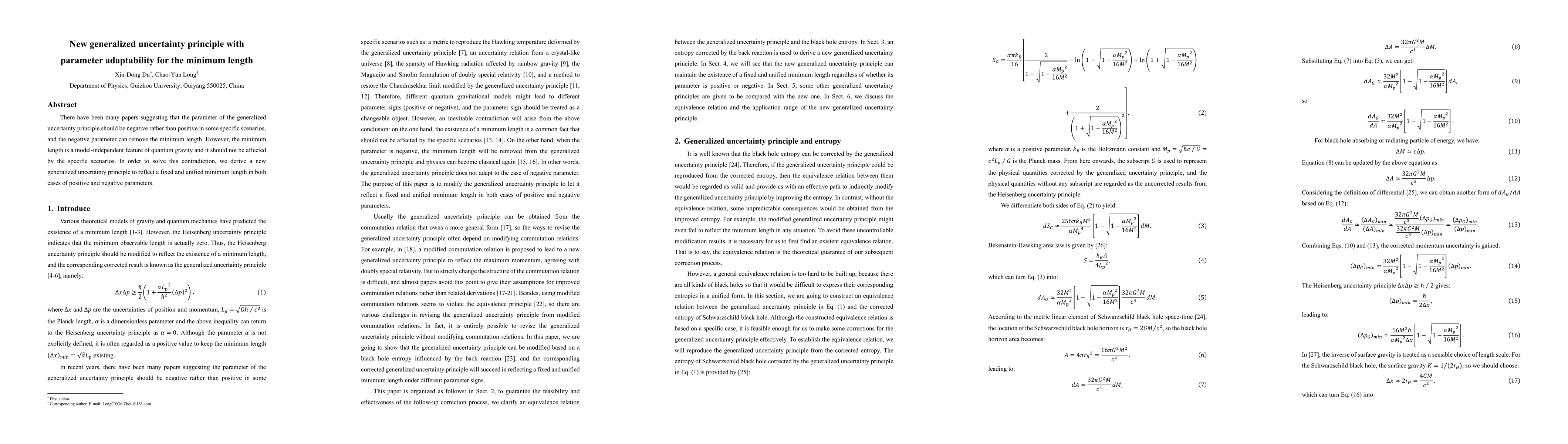 Thumbnail for New generalized uncertainty principle with parameter adaptability for
  the minimum length