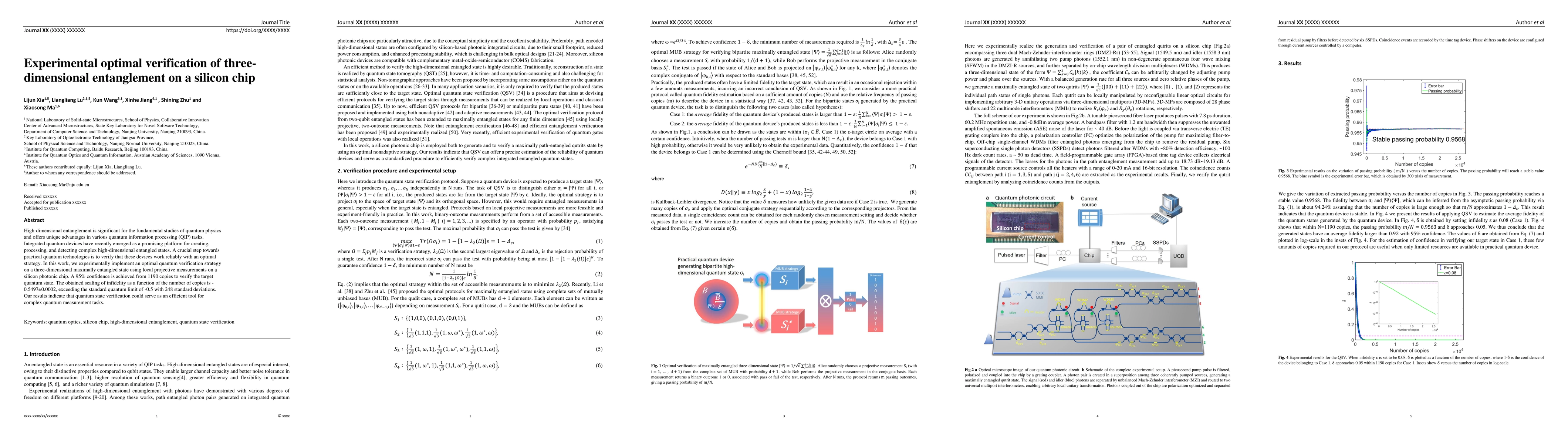Thumbnail for Experimental optimal verification of three-dimensional entanglement on a
  silicon chip