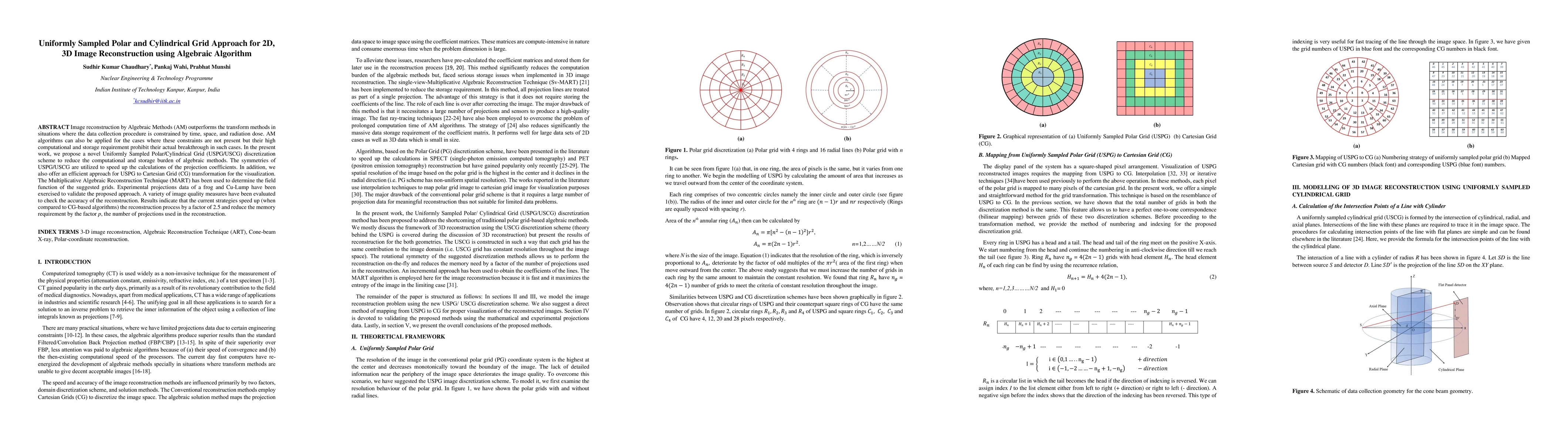 Thumbnail for Uniformly Sampled Polar and Cylindrical Grid Approach for 2D, 3D Image
  Reconstruction using Algebraic Algorithm