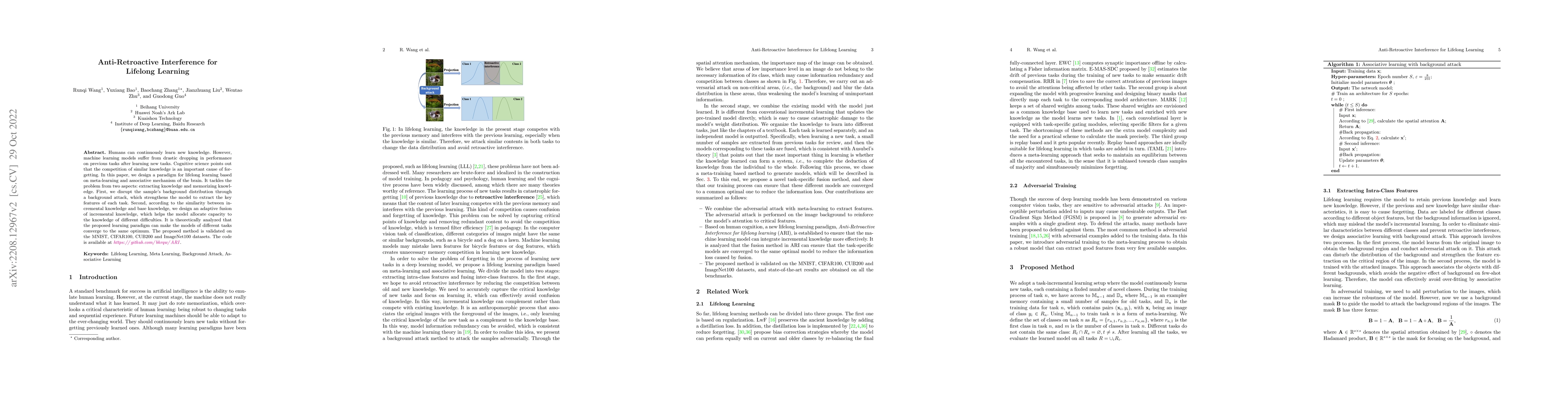 Thumbnail for Anti-Retroactive Interference for Lifelong Learning