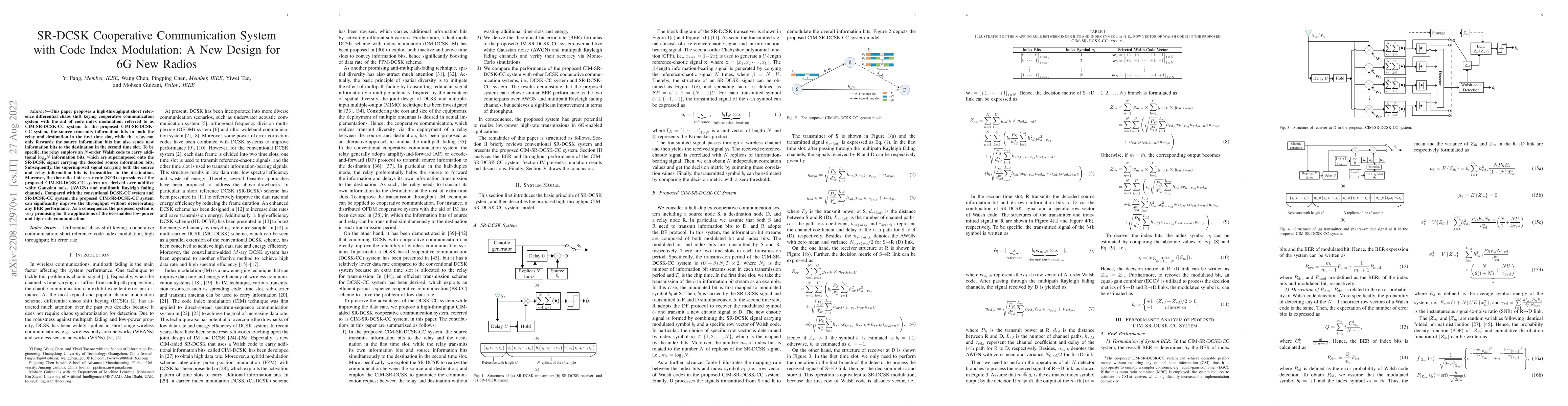 Thumbnail for SR-DCSK Cooperative Communication System with Code Index Modulation: A
  New Design for 6G New Radios