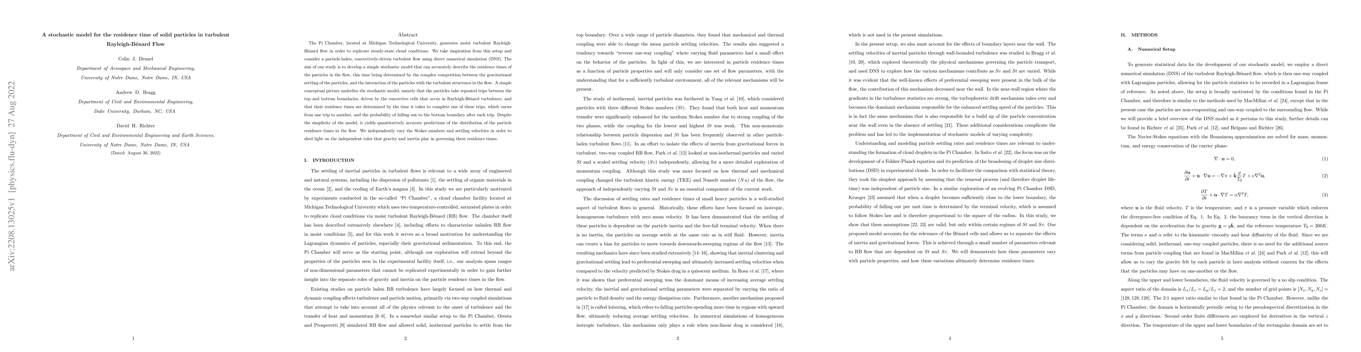 Thumbnail for A stochastic model for the residence time of solid particles in
  turbulent Rayleigh-B\'enard Flow