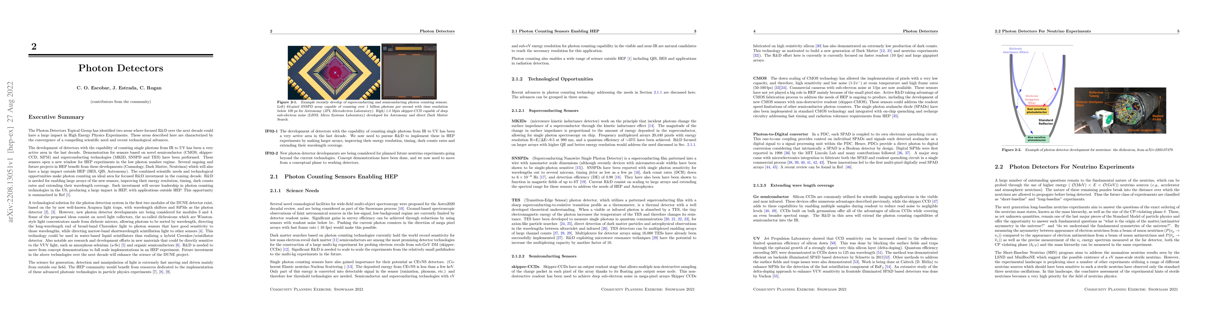 Thumbnail for Snowmass Instrumentation Frontier IF02 Topical Group Report: Photon
  Detectors