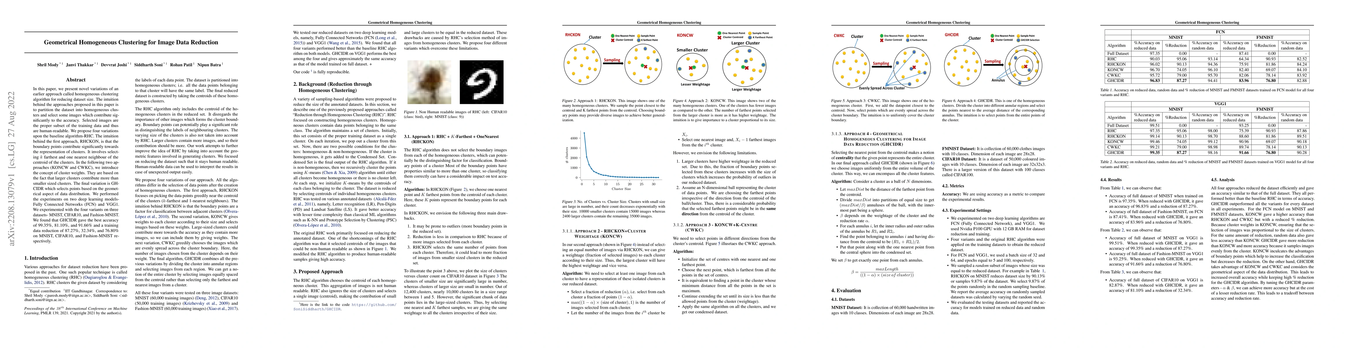 Thumbnail for Geometrical Homogeneous Clustering for Image Data Reduction