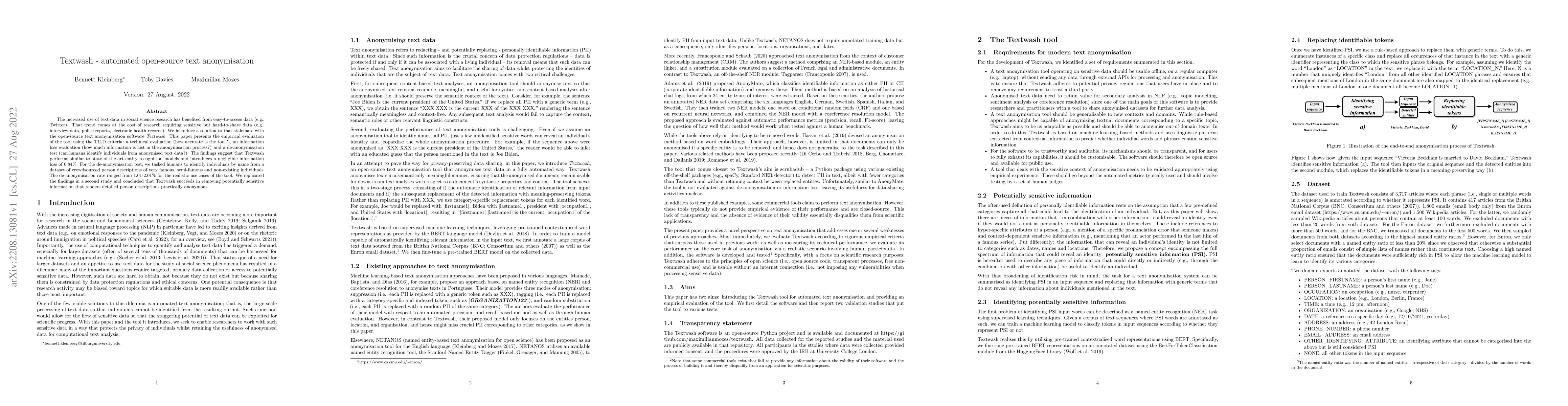 Thumbnail for Textwash -- automated open-source text anonymisation