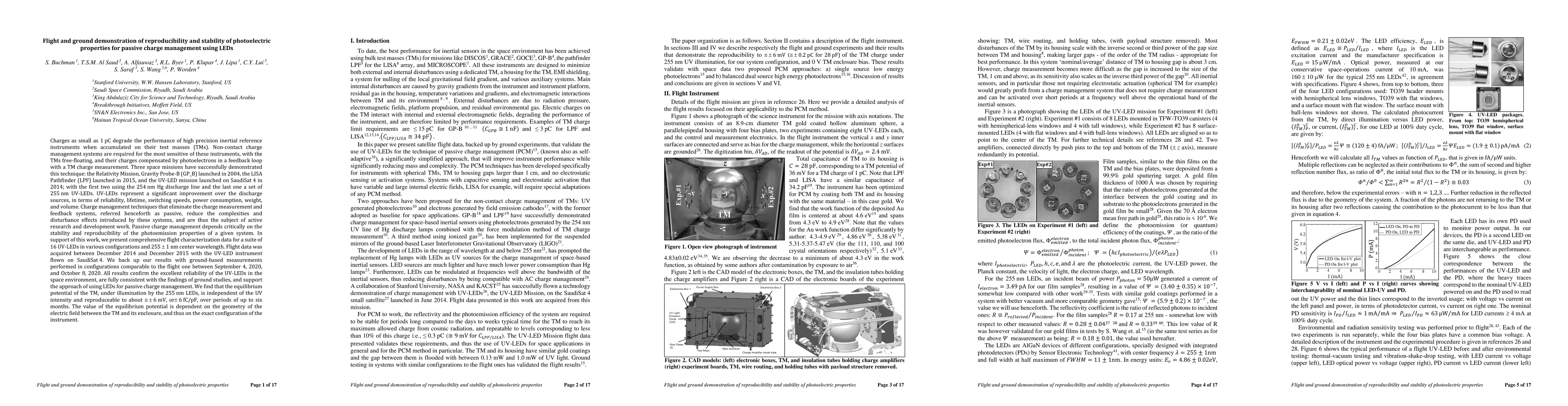 Thumbnail for Flight and ground demonstration of reproducibility and stability of
  photoelectric properties for passive charge management using LEDs
