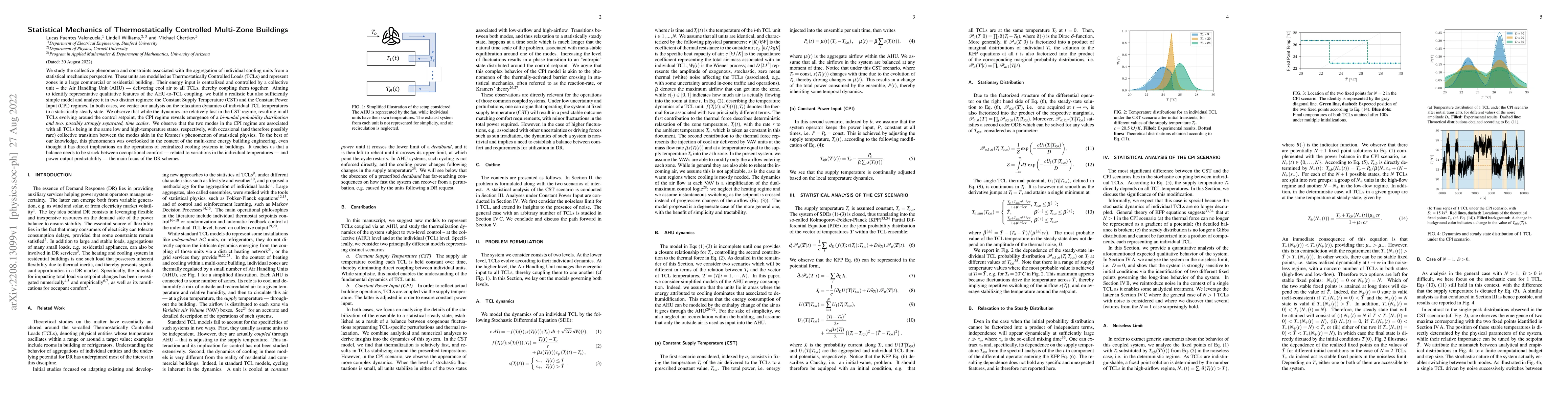 Thumbnail for Statistical Mechanics of Thermostatically Controlled Multi-Zone
  Buildings