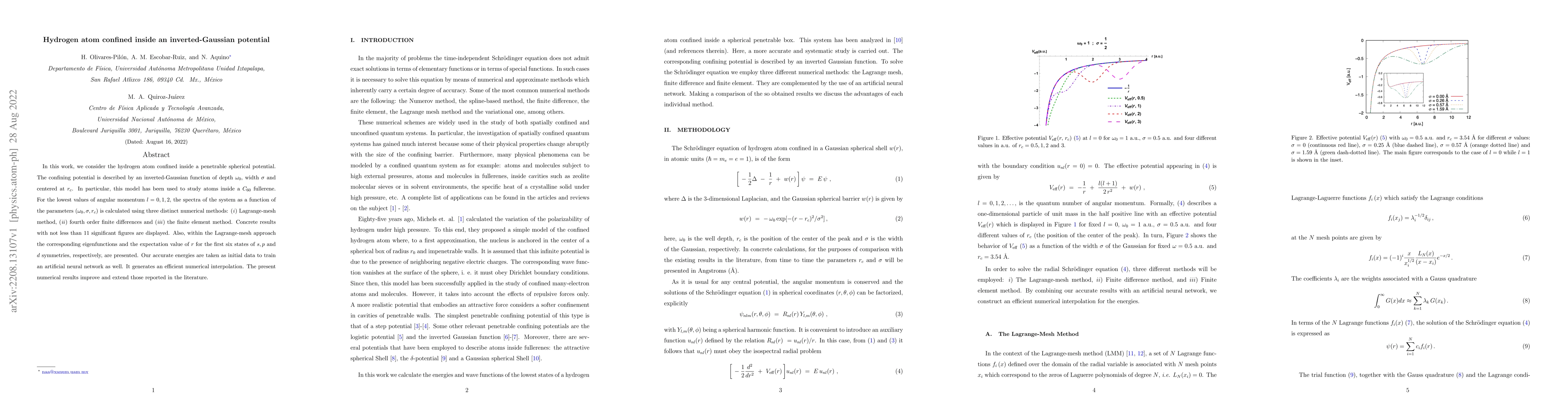 Thumbnail for Hydrogen atom confined inside an inverted-Gaussian potential