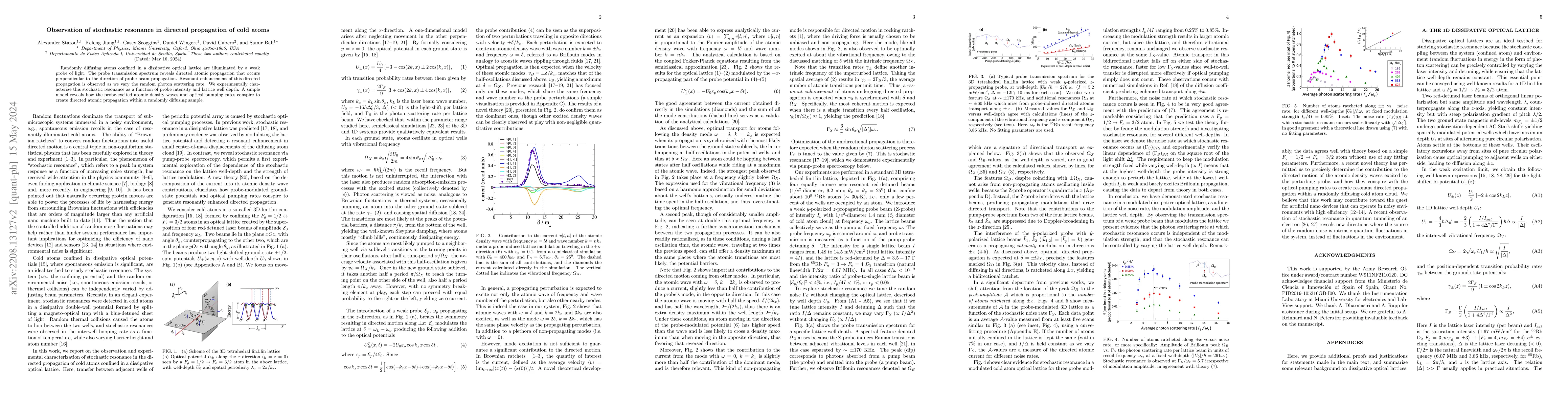 Thumbnail for Observation of stochastic resonance in directed propagation of cold
  atoms